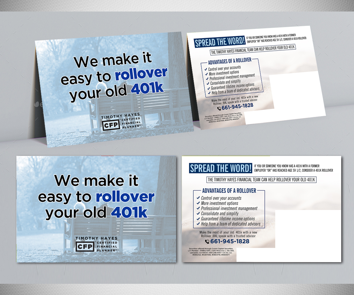 Postcard Design by Designers Hub for Timothy Hayes Financial & Ins. Services, Inc. | Design #17894738