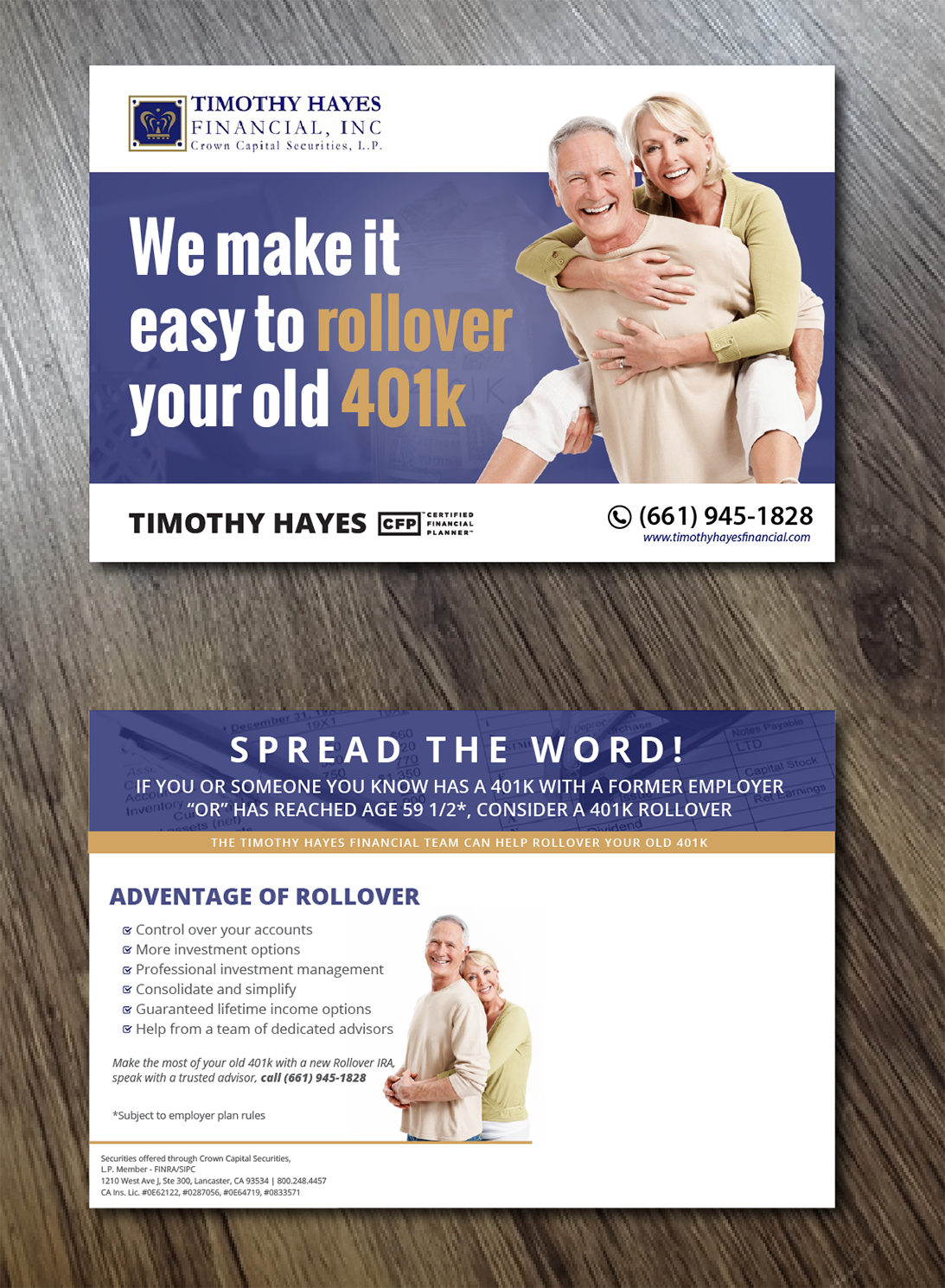 Postkarten-Design von Alexandar für Timothy Hayes Financial & Ins. Services, Inc. | Design: #17886218