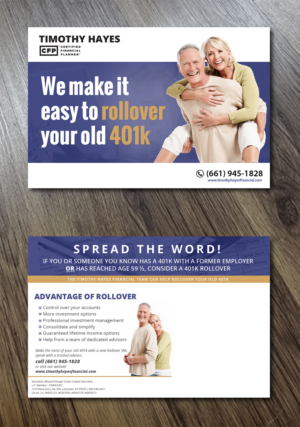 Postkarten-Design von Alexandar für Timothy Hayes Financial & Ins. Services, Inc. | Design: #18398646
