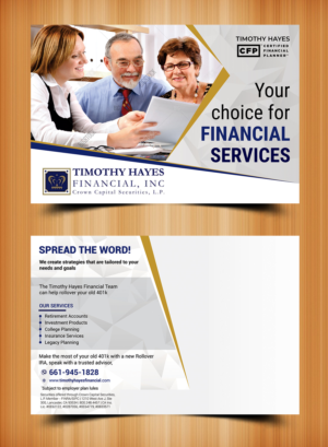 Postkarten-Design von ecorokerz für Timothy Hayes Financial & Ins. Services, Inc. | Design: #17904828