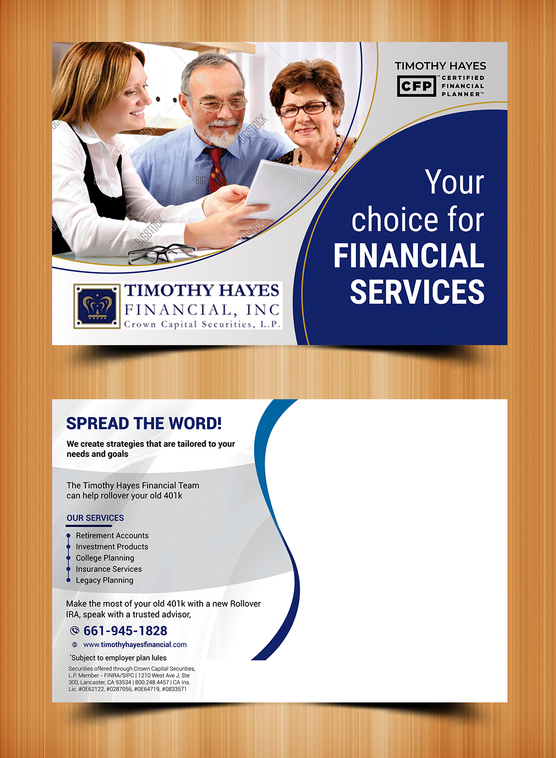 Postkarten-Design von ecorokerz für Timothy Hayes Financial & Ins. Services, Inc. | Design #17904829