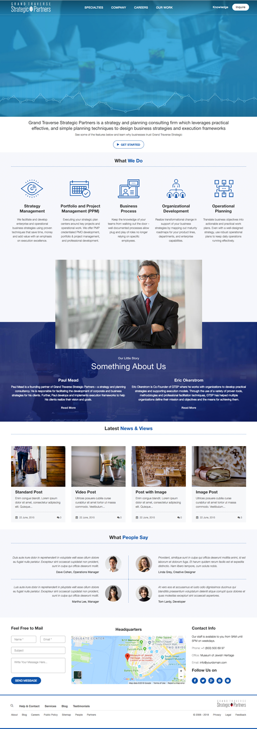 Web Design by cCopilot for Grand Traverse Strategic Partners | Design #17897819