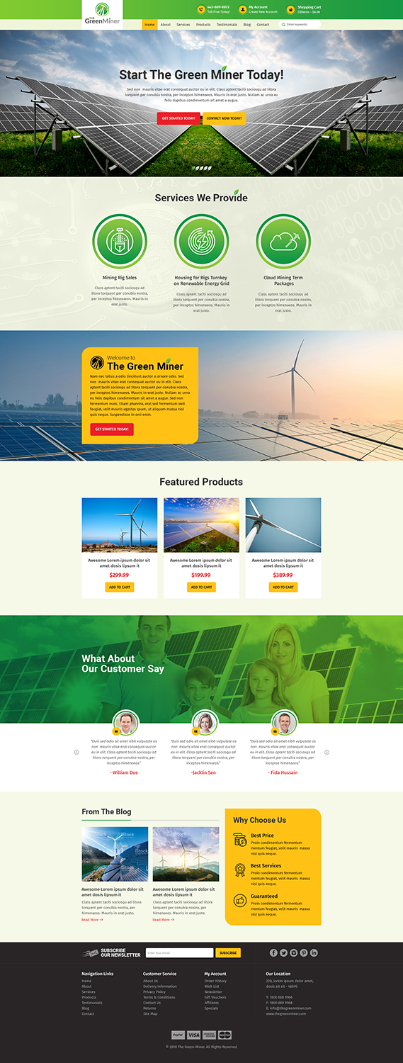 Web Design by RupalTechno for The Green Miner | Design #17933059