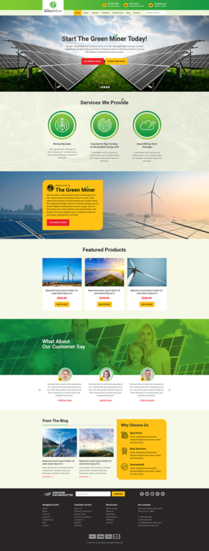 Web Design by RupalTechno for The Green Miner | Design: #17933059