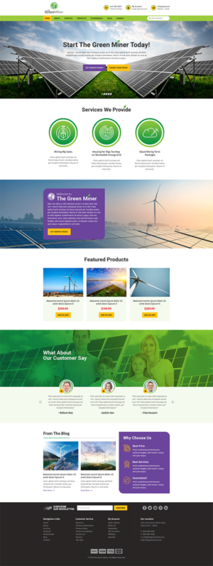 Web Design by RupalTechno for The Green Miner | Design: #17989030