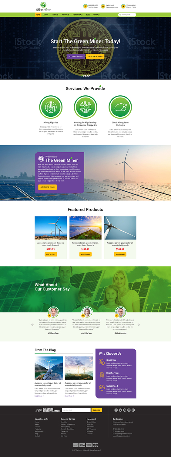 Diseño Web por RupalTechno para The Green Miner | Diseño #17989101
