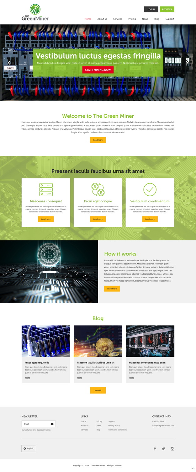 Web Design by pb for The Green Miner | Design #17927017