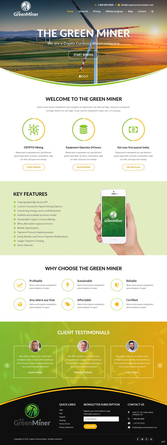 Web-Design von pb für The Green Miner | Design #17927018