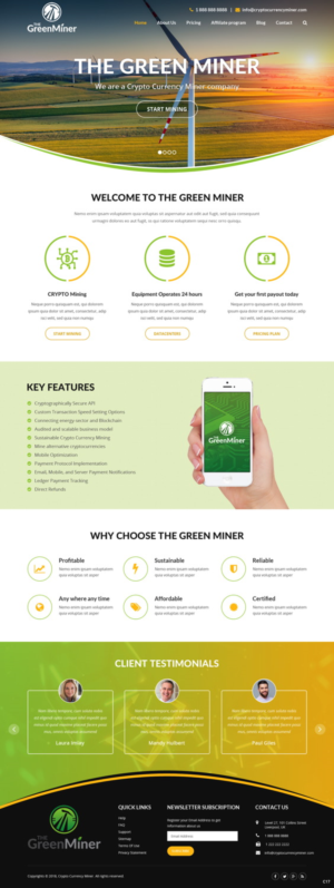 Web Design by pb for The Green Miner | Design: #17927018
