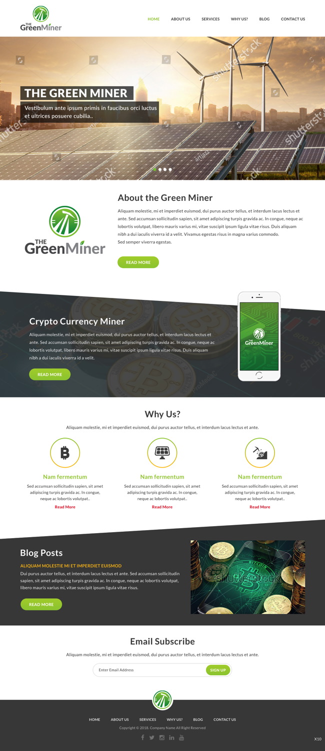 Web Design by pb for The Green Miner | Design #17927019