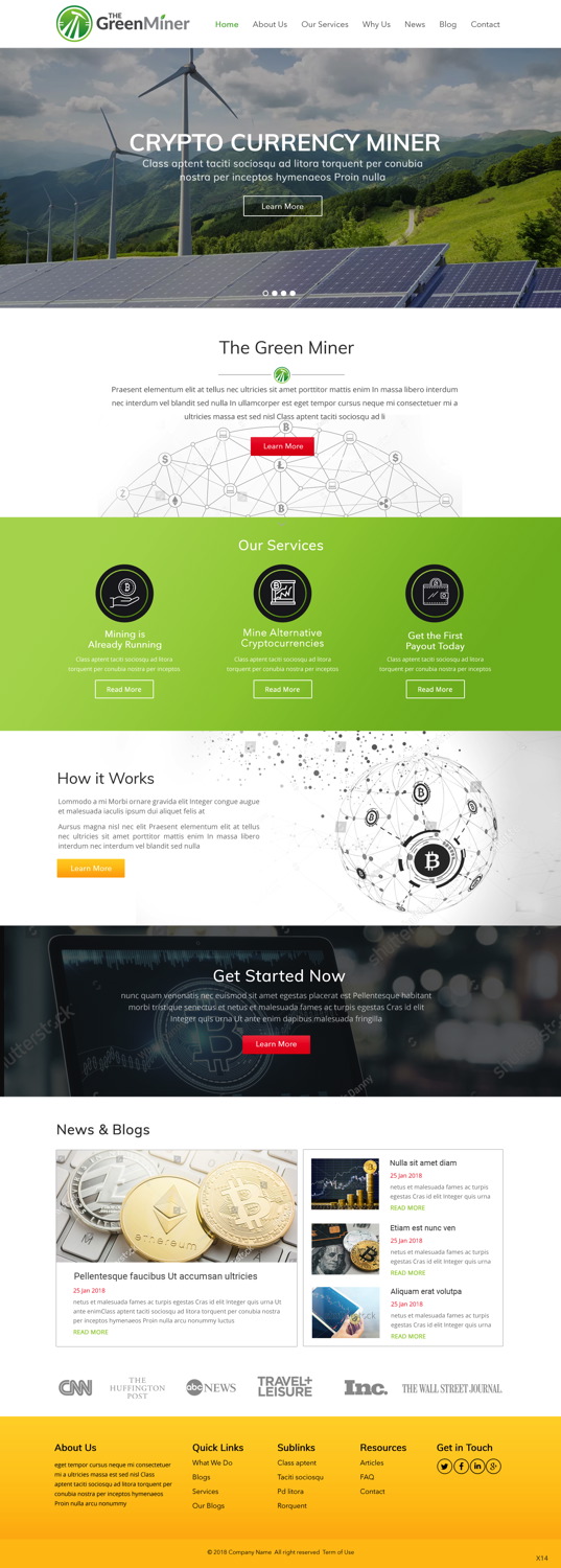 Web Design by pb for The Green Miner | Design #17927020