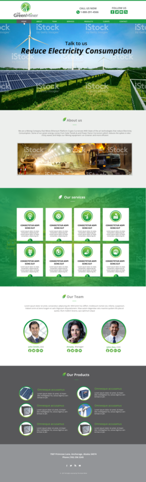 Web Design by chandrayaan.creative for The Green Miner | Design: #17910510