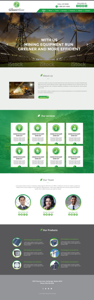 Web Design by chandrayaan.creative for The Green Miner | Design: #17910651