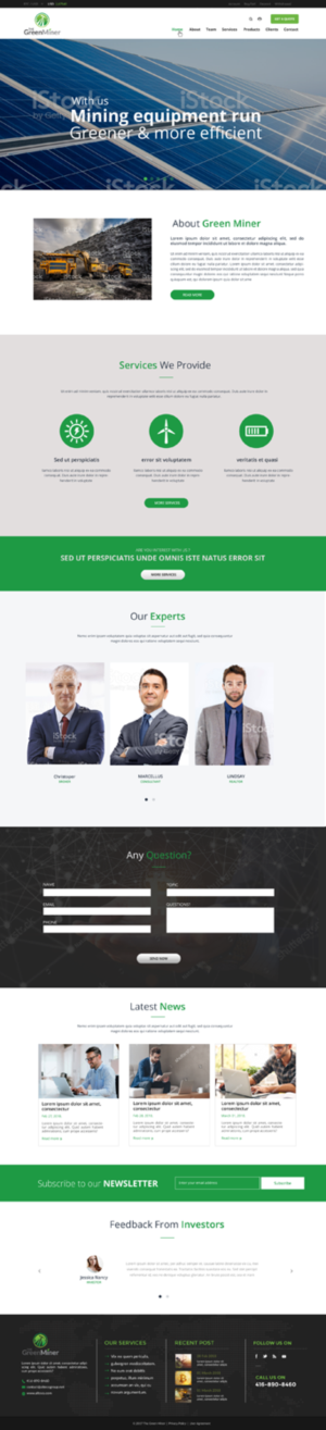 Web Design by chandrayaan.creative for The Green Miner | Design: #17933446