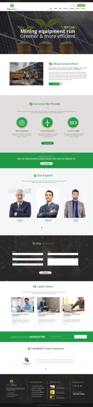 Web Design by chandrayaan.creative for The Green Miner | Design: #17934040