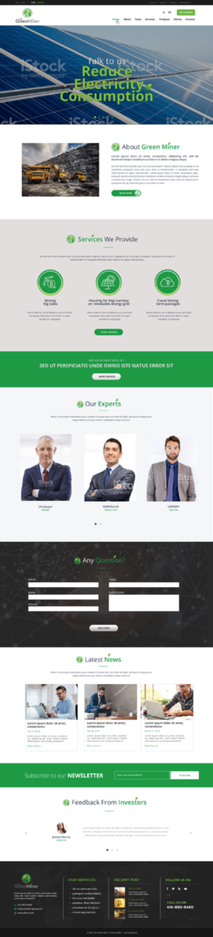 Web Design by chandrayaan.creative for The Green Miner | Design: #17943701