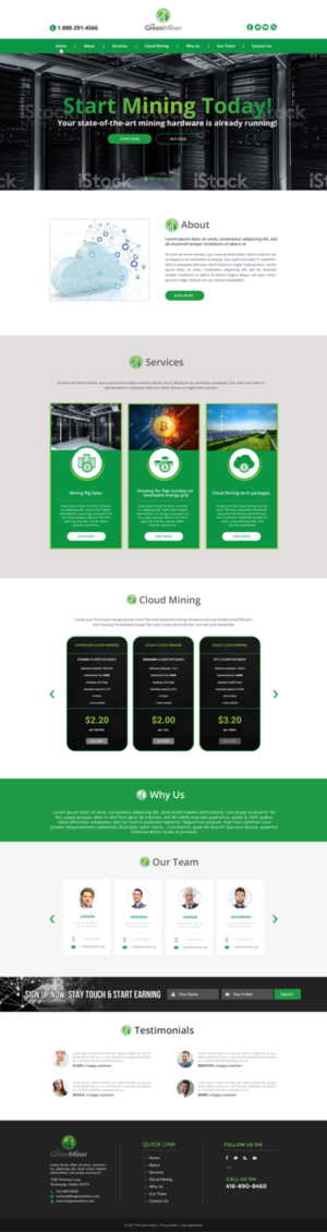 Web Design by chandrayaan.creative for The Green Miner | Design: #17987911