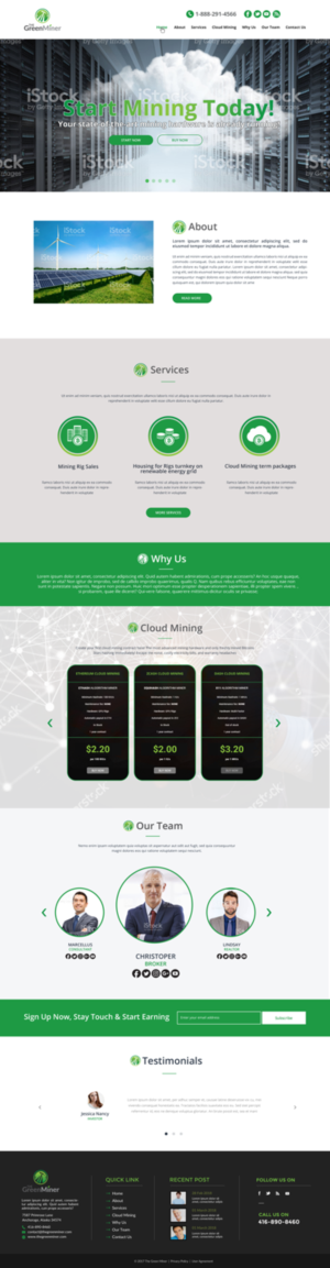 Green Miner - Crypto Currency Miner Powered by Renewable Energy Website | Web Design by chandrayaan.creative