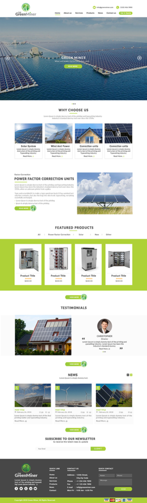 Web Design by bdesigner9 for The Green Miner | Design: #17907192