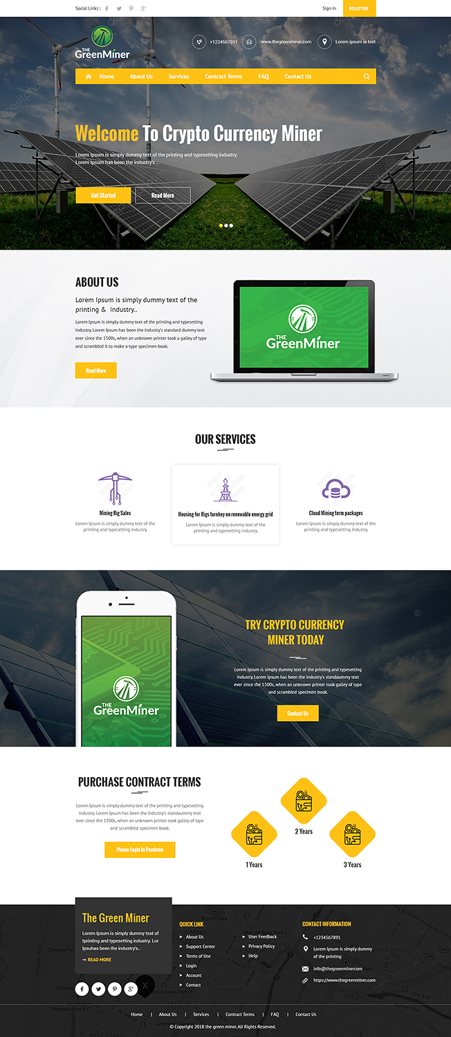 Web Design by PiXthemes for The Green Miner | Design #17986908