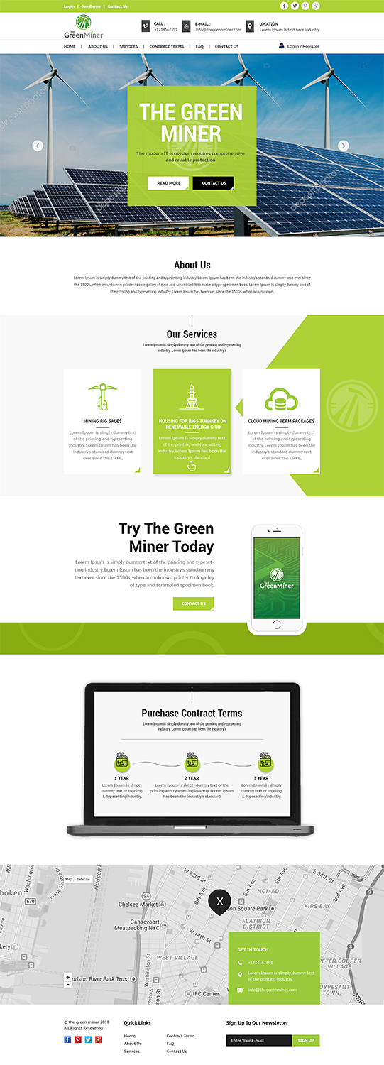 Web Design by PiXthemes for The Green Miner | Design #18071437