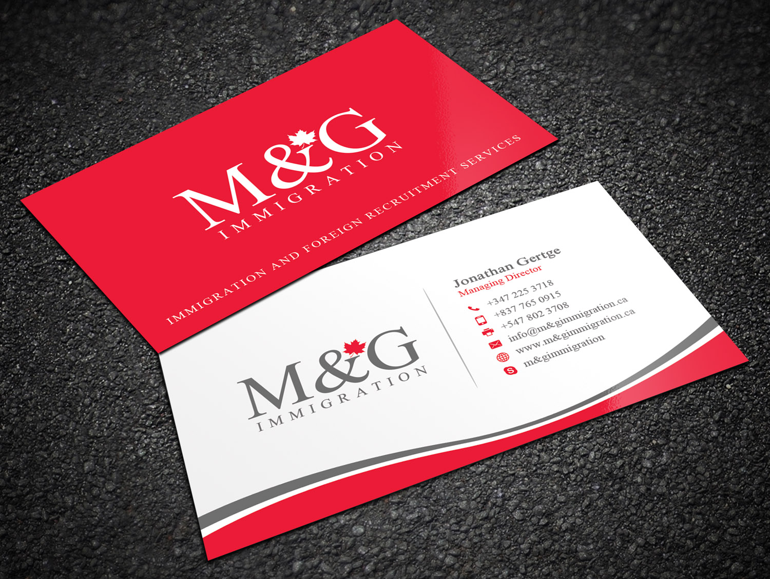 Business Card Design by Sandaruwan for M&G Immigration | Design #17900022