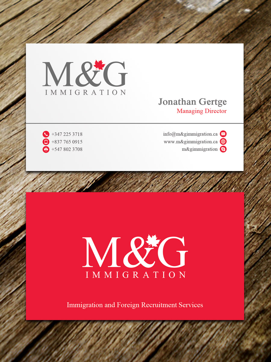 Business Card Design by Sandaruwan for M&G Immigration | Design #17900842