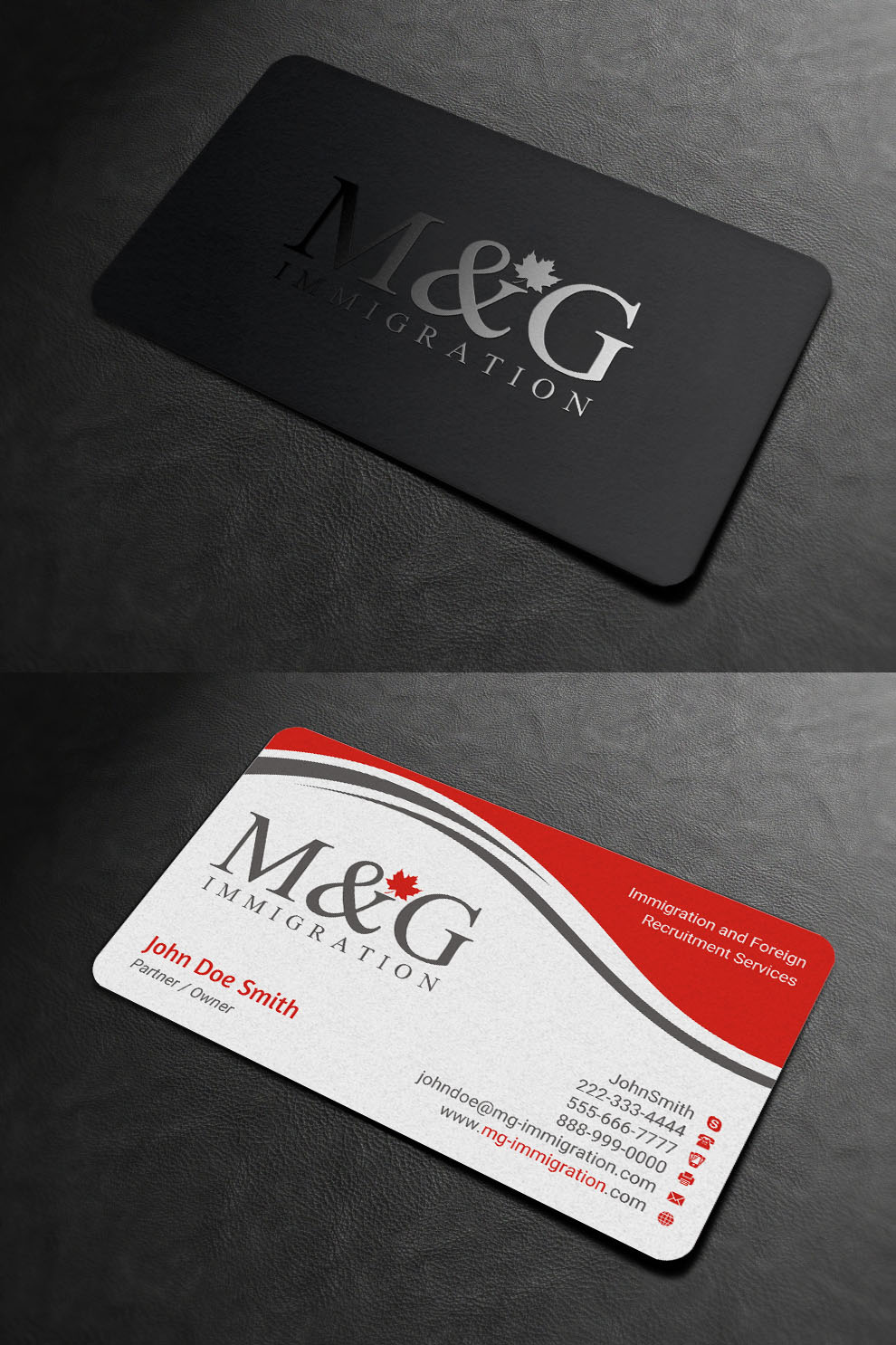 Visitenkarten-Design von INDIAN_Ashok für M&G Immigration | Design #17901448