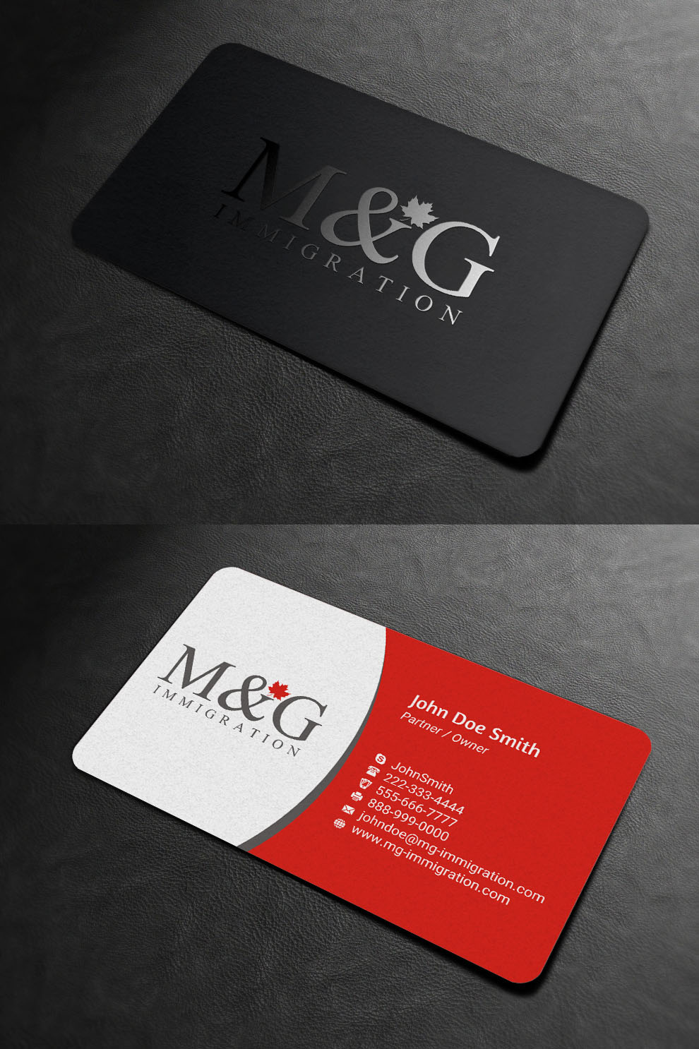 Visitenkarten-Design von INDIAN_Ashok für M&G Immigration | Design #17901449