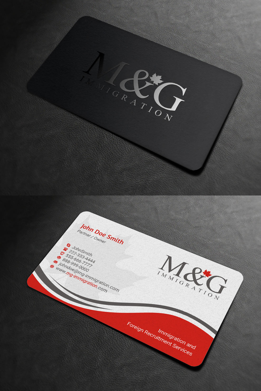 Visitenkarten-Design von INDIAN_Ashok für M&G Immigration | Design #17901450