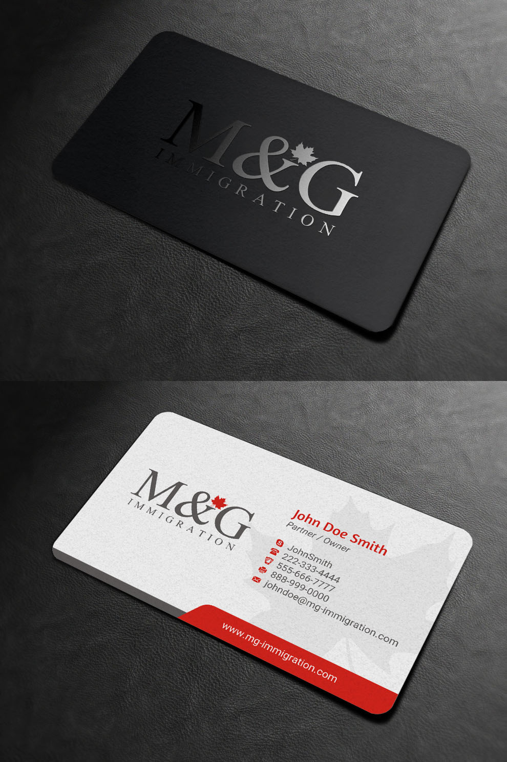 Design de Carte de Visite par INDIAN_Ashok pour M&G Immigration | Design #17901451