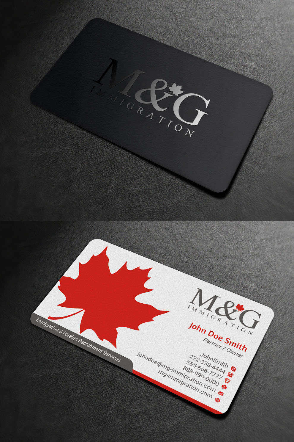 Design de Carte de Visite par INDIAN_Ashok pour M&G Immigration | Design #17901453
