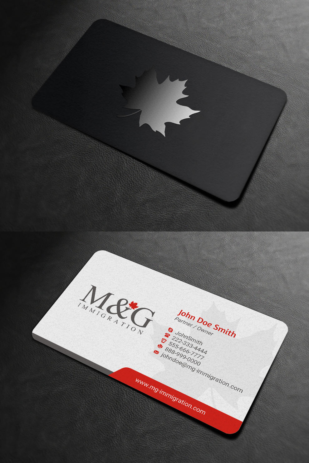 Visitenkarten-Design von INDIAN_Ashok für M&G Immigration | Design #17901457