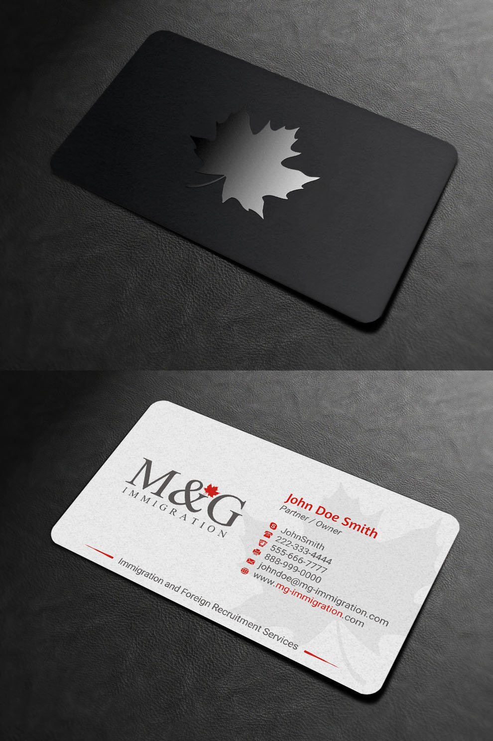 Visitenkarten-Design von INDIAN_Ashok für M&G Immigration | Design #17901460
