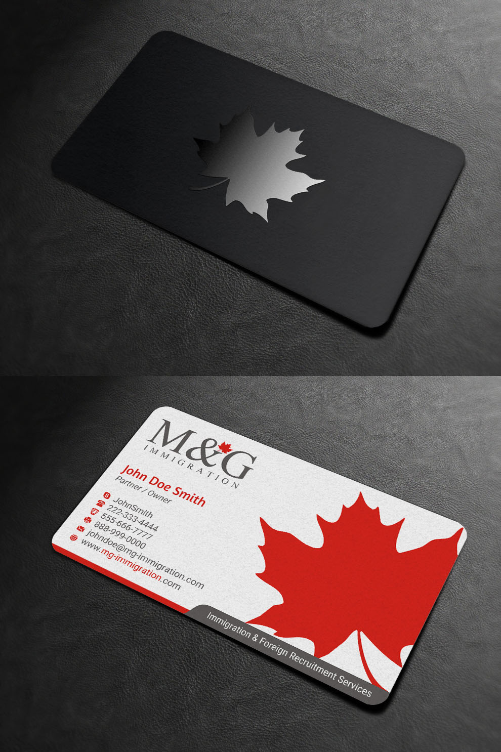 Visitenkarten-Design von INDIAN_Ashok für M&G Immigration | Design #17901461