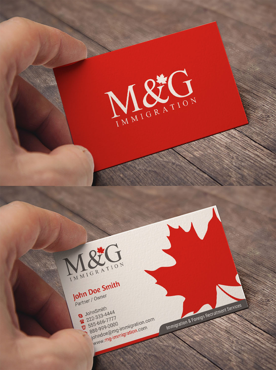 Visitenkarten-Design von INDIAN_Ashok für M&G Immigration | Design #17901462