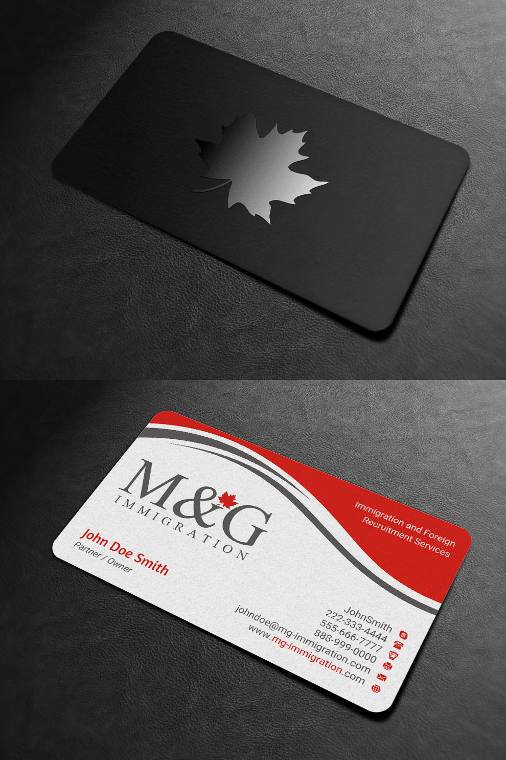 Visitenkarten-Design von INDIAN_Ashok für M&G Immigration | Design #17901465