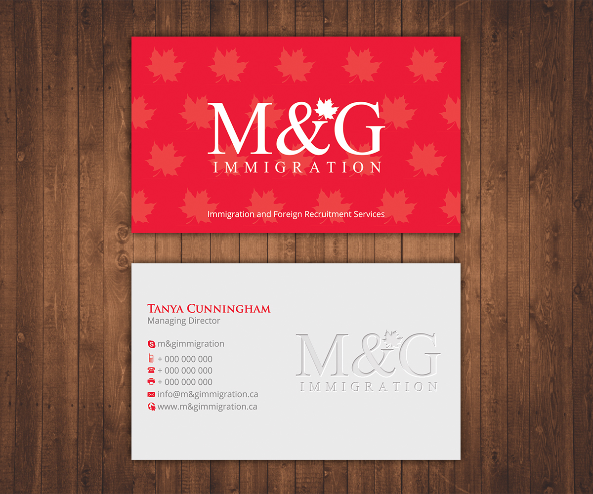 Business Card Design by Stylez Designz for M&G Immigration | Design #17909958