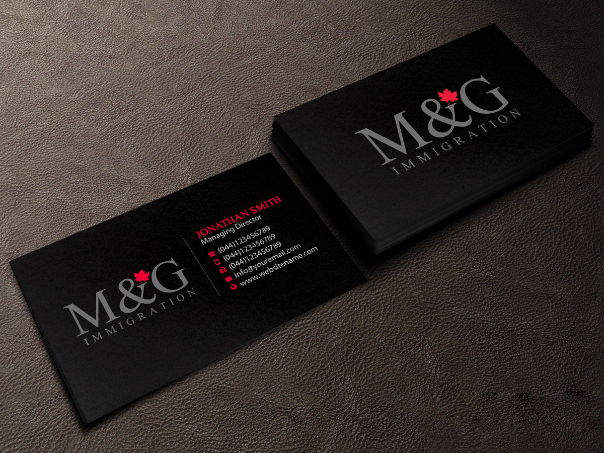 Visitenkarten-Design von Creations Box 2015 für M&G Immigration | Design #17909050