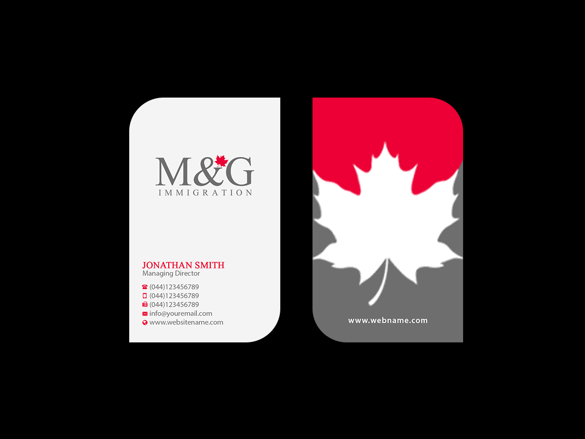 Business Card Design by Creations Box 2015 for M&G Immigration | Design #17909055