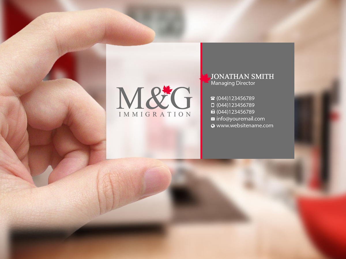 Business Card Design by Creations Box 2015 for M&G Immigration | Design #17909058