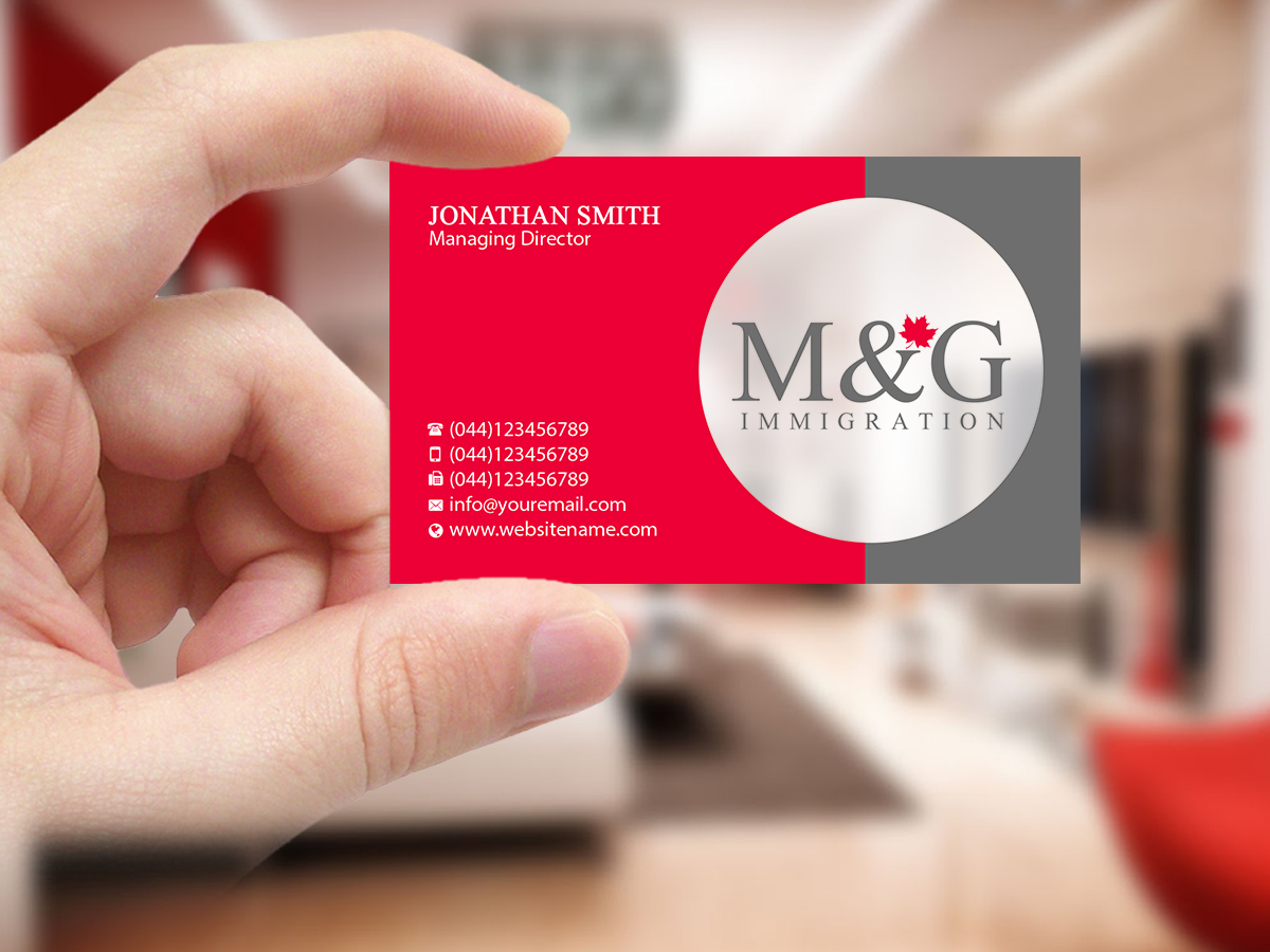 Business Card Design by Creations Box 2015 for M&G Immigration | Design #17909059