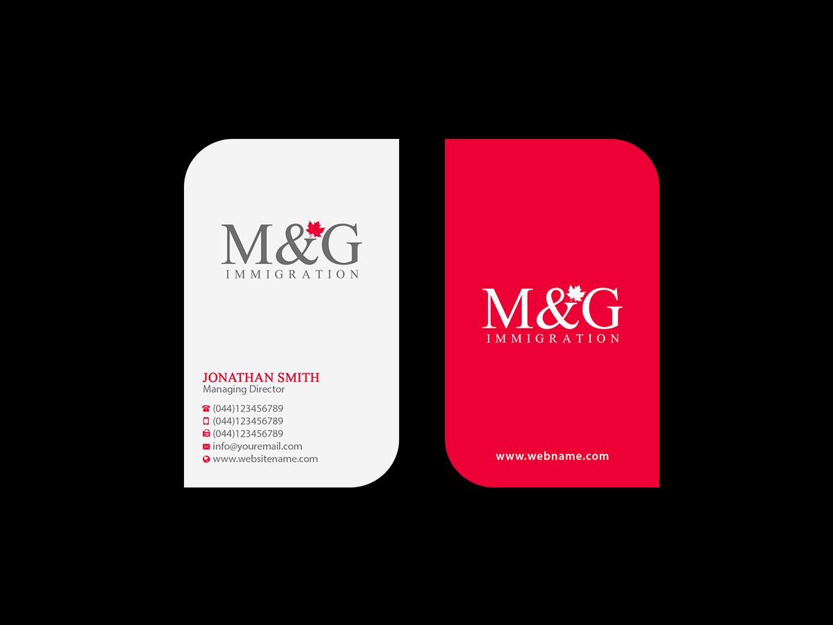 Business Card Design by Creations Box 2015 for M&G Immigration | Design #17909060