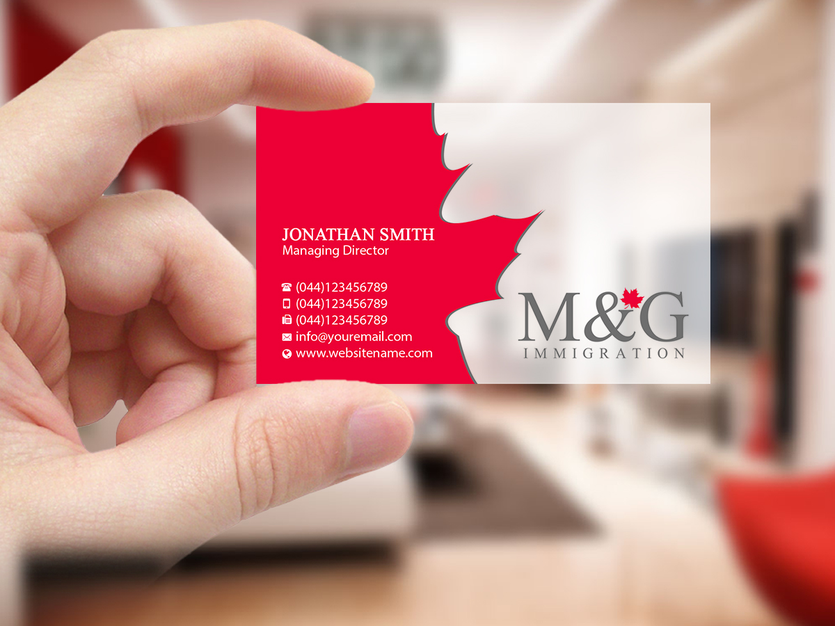 Business Card Design by Creations Box 2015 for M&G Immigration | Design #17909061