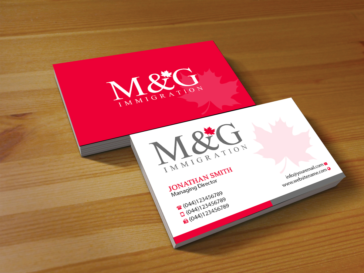 Business Card Design by Creations Box 2015 for M&G Immigration | Design #17909067