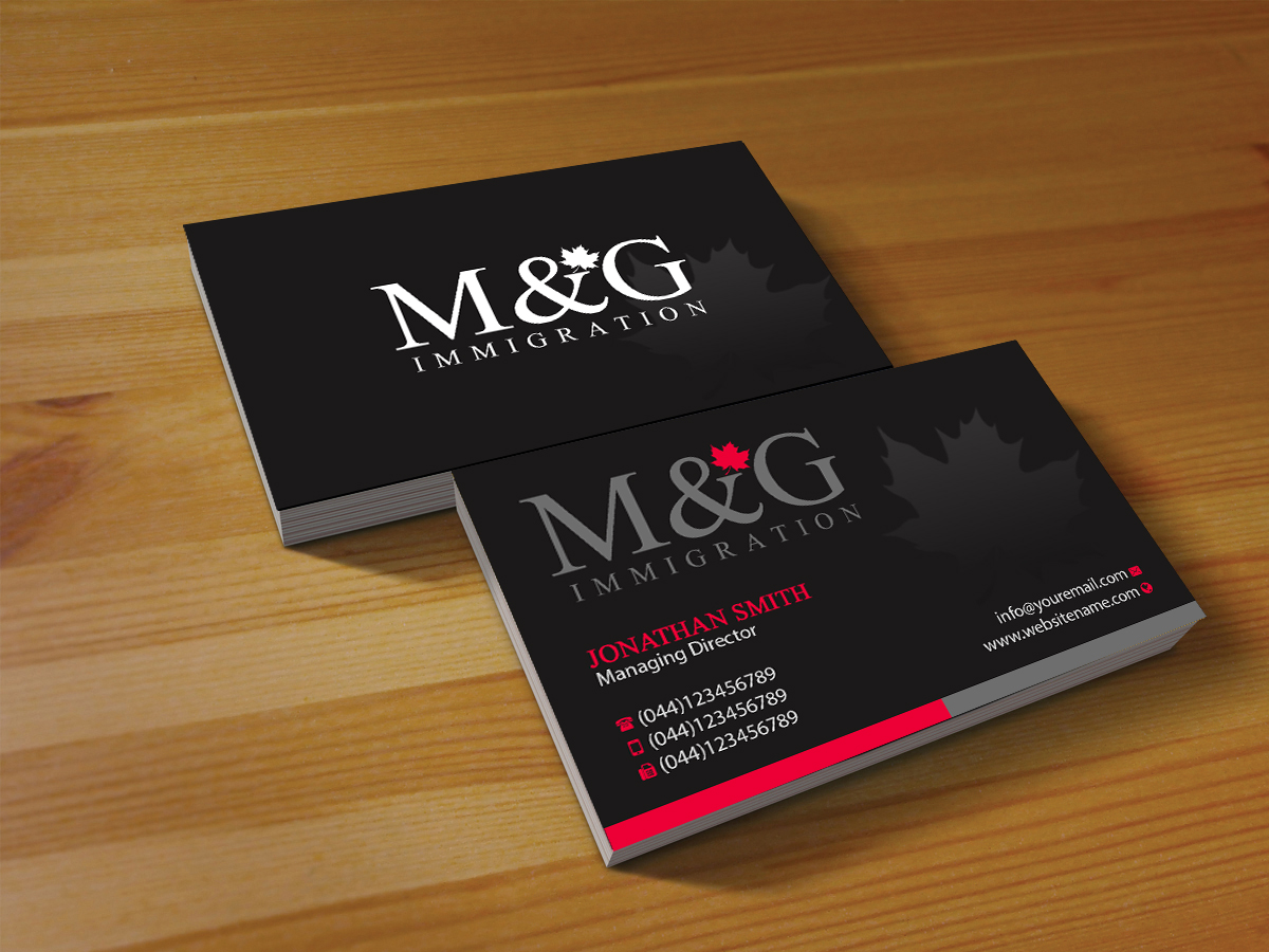 Business Card Design by Creations Box 2015 for M&G Immigration | Design #17909068