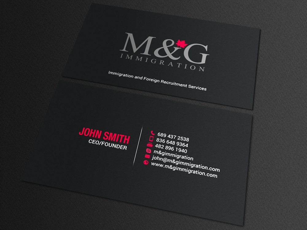 Business Card Design by chandrayaan.creative for M&G Immigration | Design #17901999