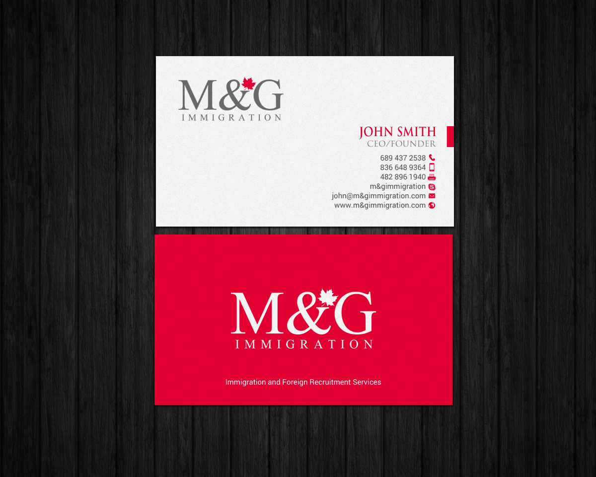 Visitenkarten-Design von chandrayaan.creative für M&G Immigration | Design #17902194