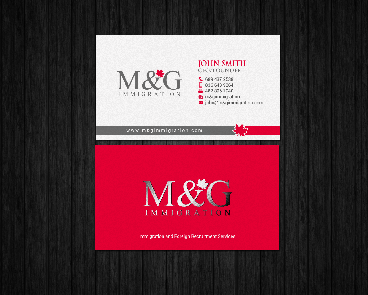 Design de Carte de Visite par chandrayaan.creative pour M&G Immigration | Design #17902931