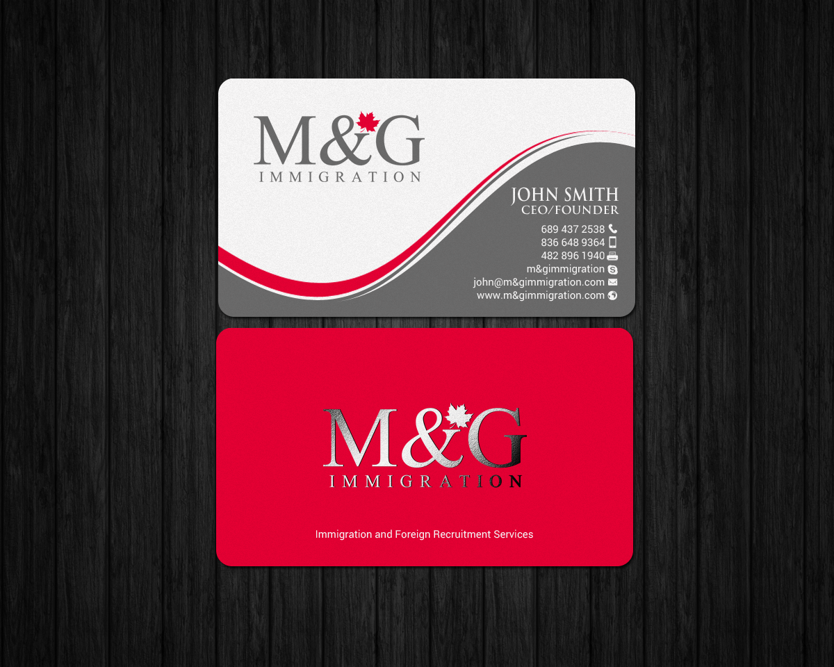 Design de Carte de Visite par chandrayaan.creative pour M&G Immigration | Design #17903052